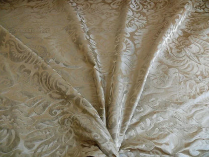 by yard Abstract "papercut"silk Swirl-cloud Grey Silver Granito