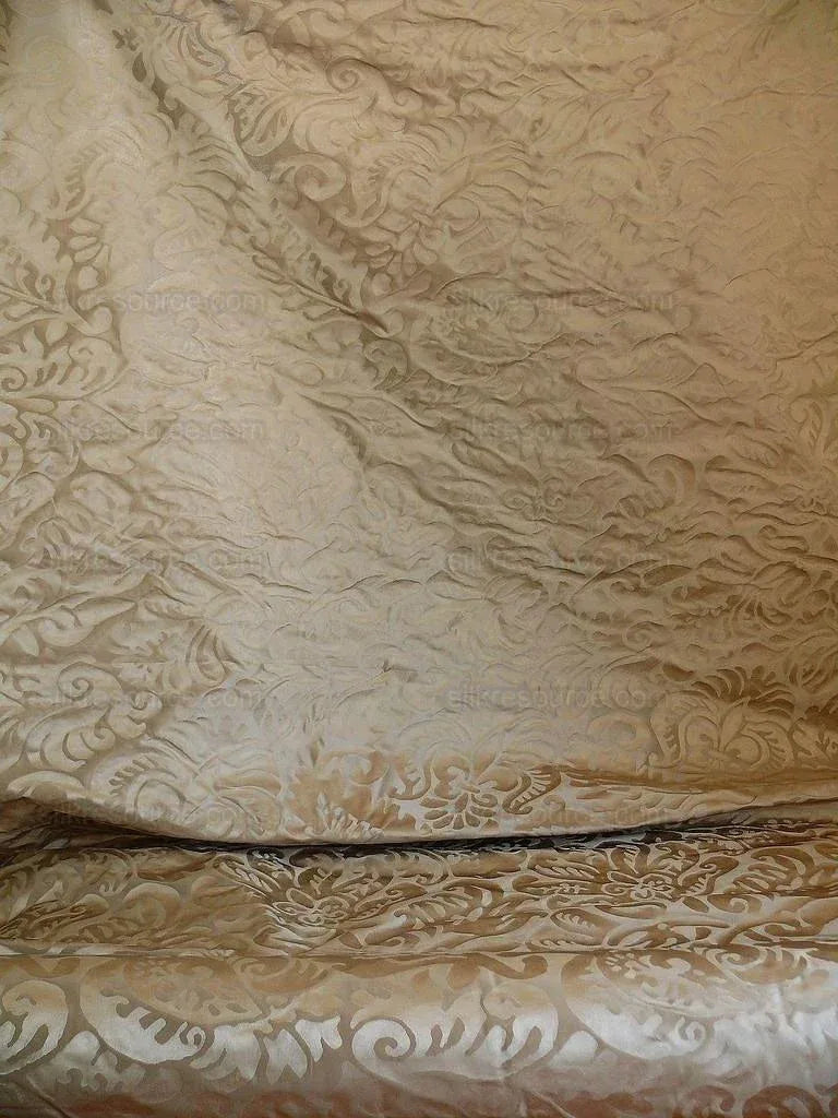 by yard Abstract "papercut"silk Swirl-cloud Grey Silver Granito