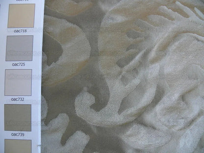 by yard Abstract "papercut"silk Swirl-cloud Grey Silver Granito