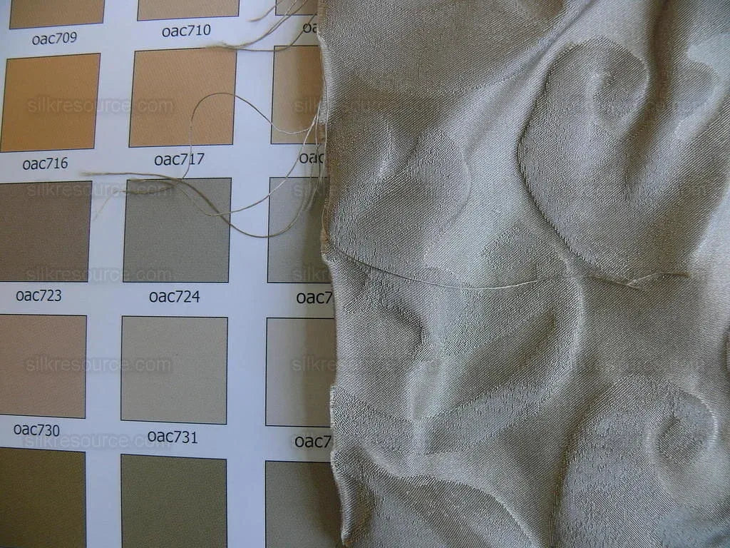 by yard Abstract "papercut"silk Swirl-cloud Grey Silver Granito