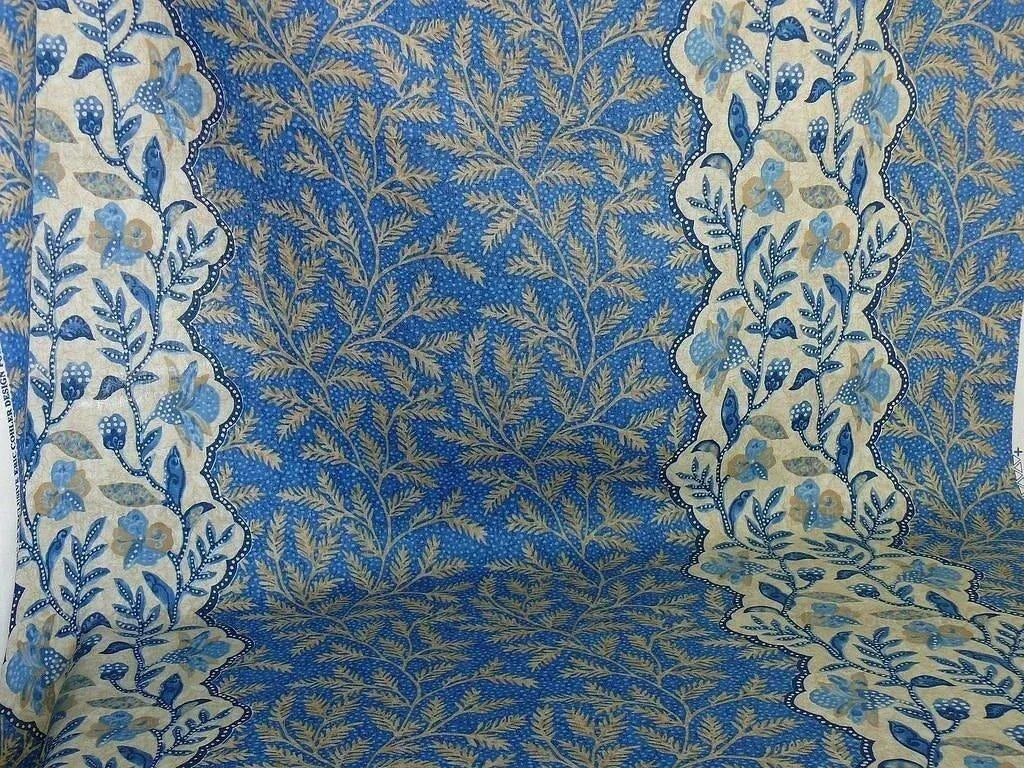 Lee Jofa"bosphorus" Linen Blue & White Vine