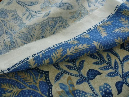 Lee Jofa"bosphorus" Linen Blue & White Vine