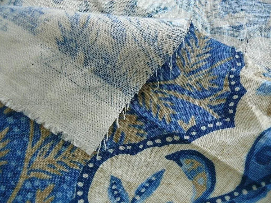 Lee Jofa"bosphorus" Linen Blue & White Vine
