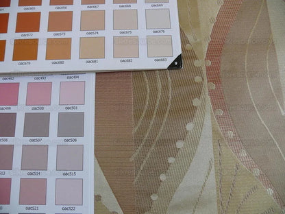 100% Silk Lampas Music Note "pink Dust" Ecru Art Deco