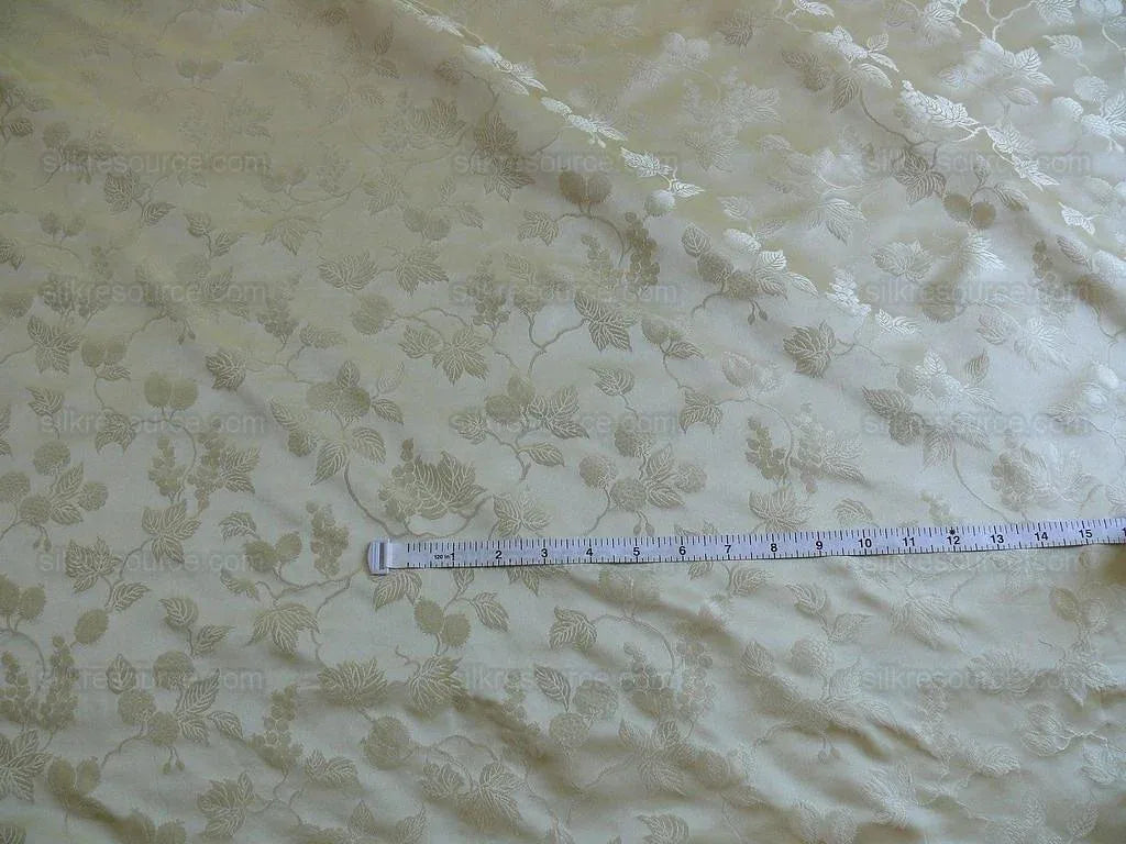 100%silk Damask Summer Berry "almond" Ecru