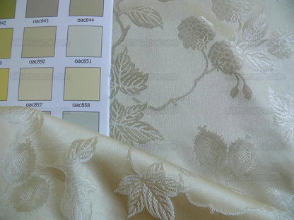 100%silk Damask Summer Berry "almond" Ecru