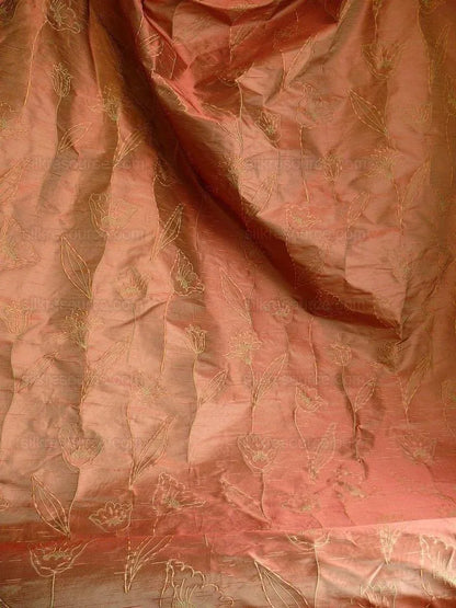 100% Silk Lampas Tulip "green" Mod Picasso Modern Abstract Flora Thick MSRP USD 300+/Y