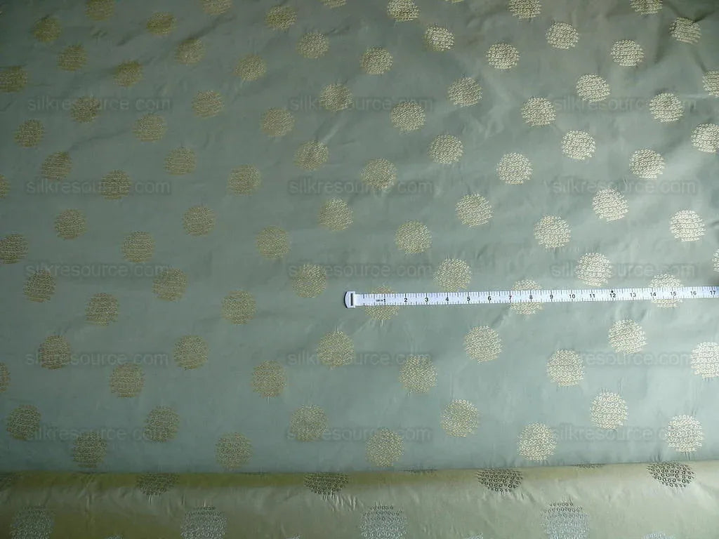 Bty 100% Silk Damask Loop Doodle "Mint" Blue Green Gold MSRP USD 200+/Y