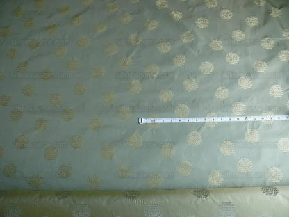 Bty 100% Silk Damask Loop Doodle "Mint" Blue Green Gold MSRP USD 200+/Y