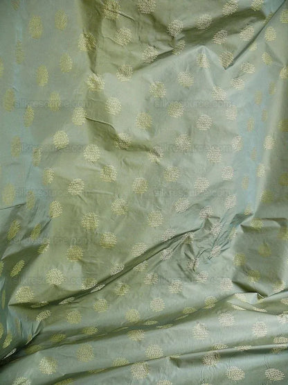 Bty 100% Silk Damask Loop Doodle "Mint" Blue Green Gold MSRP USD 200+/Y