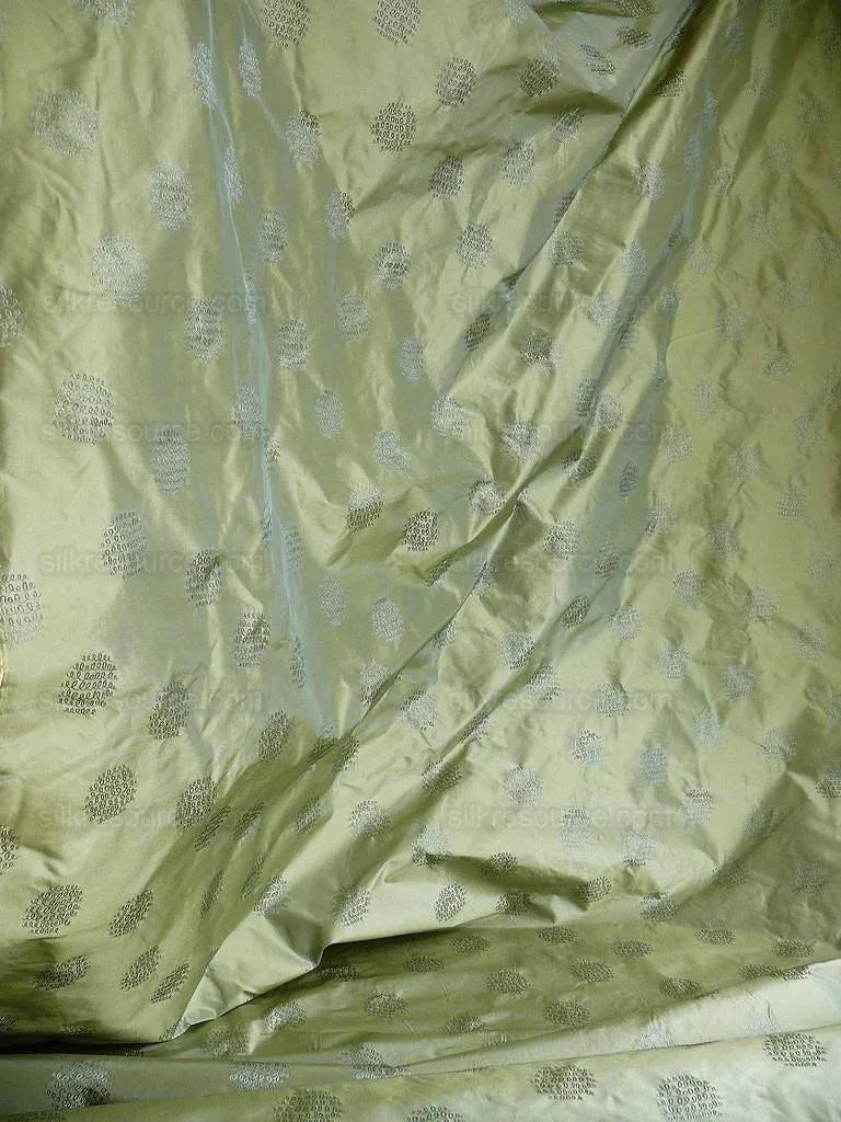 Bty 100% Silk Damask Loop Doodle "Mint" Blue Green Gold MSRP USD 200+/Y