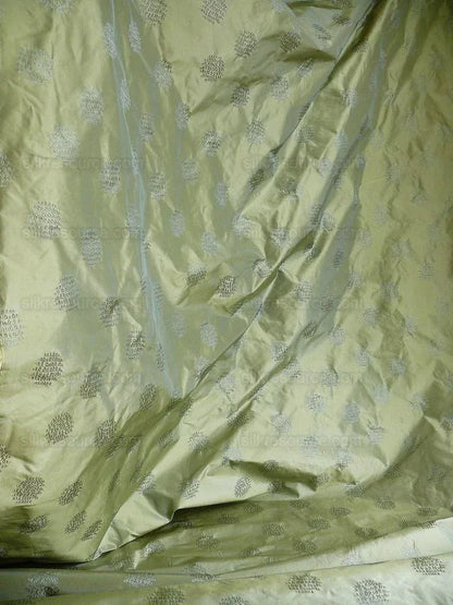 Bty 100% Silk Damask Loop Doodle "Mint" Blue Green Gold MSRP USD 200+/Y