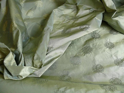 Bty 100% Silk Damask Loop Doodle "Mint" Blue Green Gold MSRP USD 200+/Y