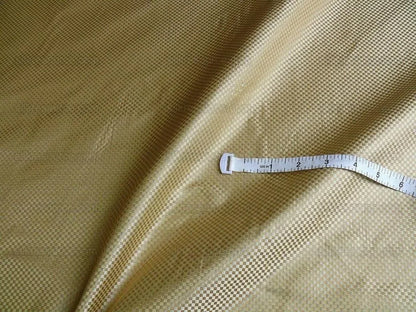 High End 100% Silk Mini Check "blond" Gold Heavy! MSRP USD275/Y