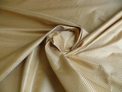 High End 100% Silk Mini Check "blond" Gold Heavy! MSRP USD275/Y