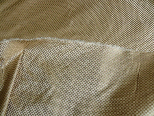 High End 100% Silk Mini Check "blond" Gold Heavy! MSRP USD275/Y