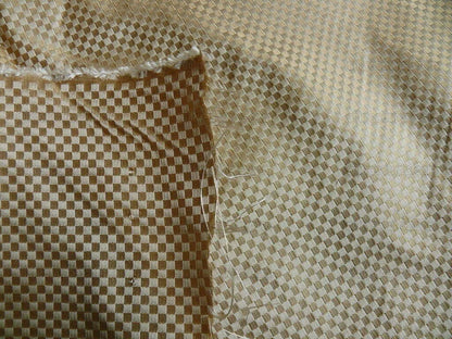 High End 100% Silk Mini Check "blond" Gold Heavy! MSRP USD275/Y