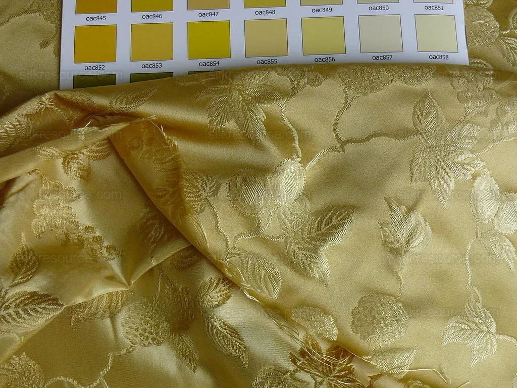 100%silk Damask Summer Berry "wheat" Gold Nimbus Art Nouveau William Morris
