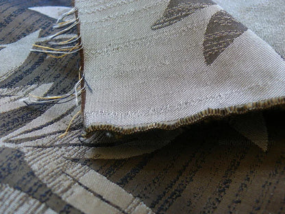 By yard 100% Silk Lampas Bali Breeze "sumatra" Brown Tropical Reversible