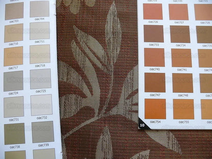 By yard 100% Silk Lampas Bali Breeze "copper" Brown Tropical Reversible