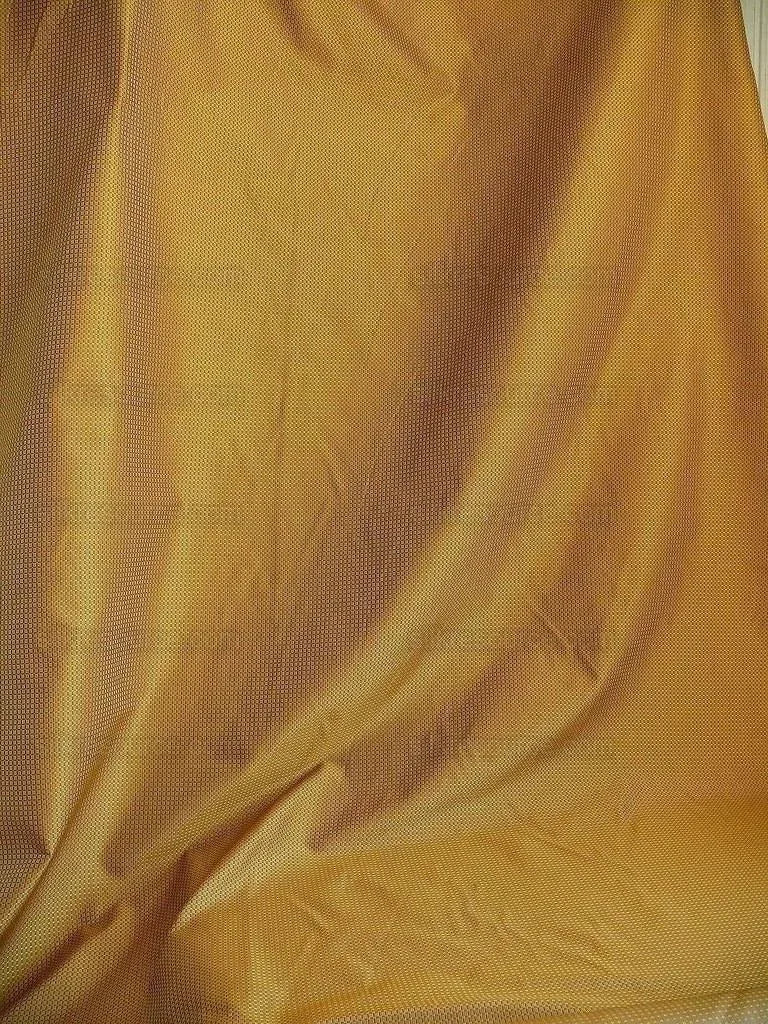 100% Silk Jacquard Dashed Square Texture "goldspun" Gold Plaid