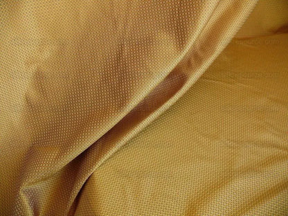 100% Silk Jacquard Dashed Square Texture "goldspun" Gold Plaid