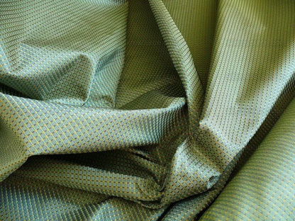 100% Silk Jacquard Dashed Square Texture "mystic" Blue Plaid