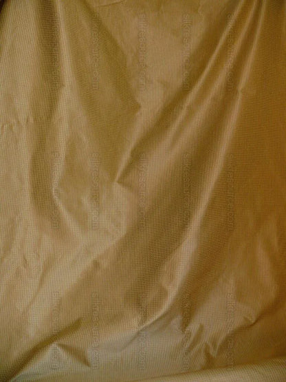 100% Silk Jacquard Dashed Square Texture "sesame" Gold Plaid