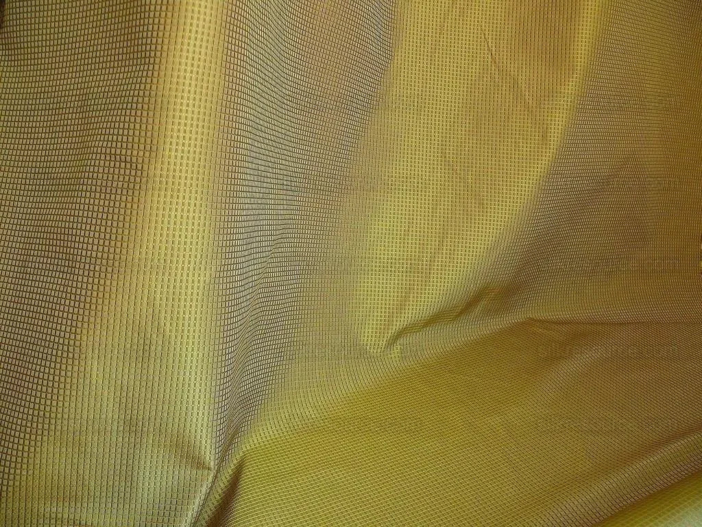 100% Silk Jacquard Dashed Square Texture "parsley" Green Plaid