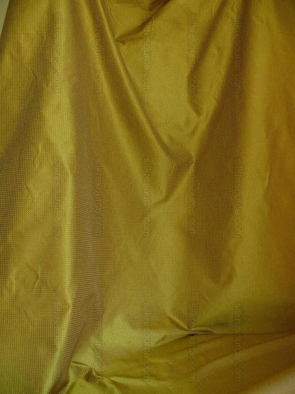 by yard 100% Silk Jacquard Dashed Square Texture "peridot" Green Plaid