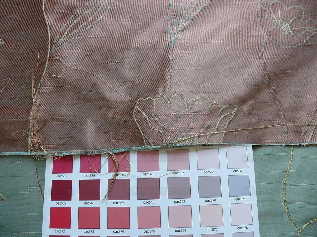 100% Silk Lampas Tulip "blue" Mod Picasso Modern Abstract Flora Thick MSRP USD 300+/Y