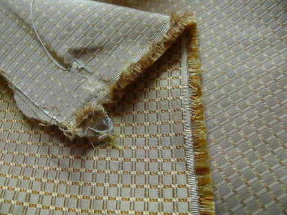 100% Silk Jacquard Dashed Square Texture "goldspun" Gold Plaid