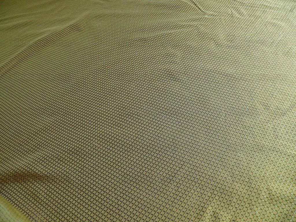 100% Silk Jacquard Dashed Square Texture "marjoram" Green Plaid