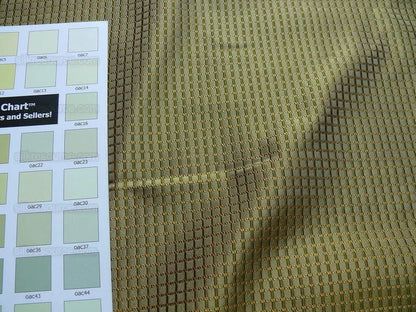 100% Silk Jacquard Dashed Square Texture "parsley" Green Plaid