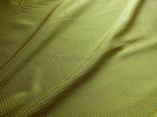 by yard 100% Silk Jacquard Dashed Square Texture "peridot" Green Plaid
