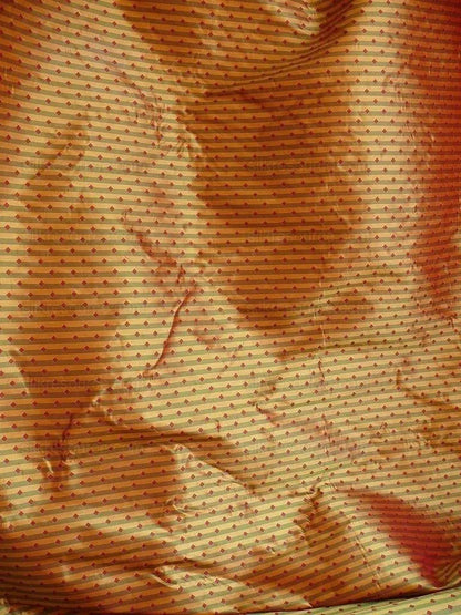 100% Silk Lampas Diamond Dot "mulberry" Magenta Red Yellow Green  Stripe Reversible