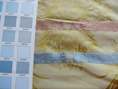 Hiend 100% Silk Damask Lisere Rose Urn Renaissance "goldspun" Ecru Neoclassical