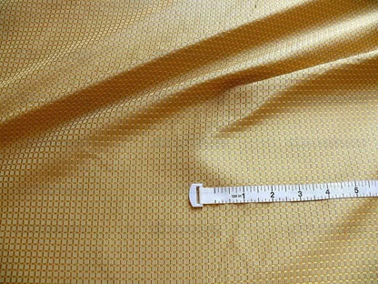100% Silk Jacquard Dashed Square Texture "coin" Gold Plaid