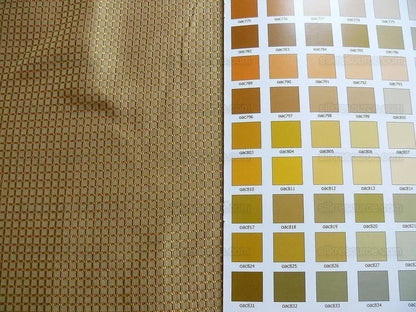 100% Silk Jacquard Dashed Square Texture "coin" Gold Plaid