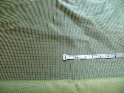 100% Silk Jacquard Dashed Square Texture "empire"aqua Blue Green Gold Mini Plaid