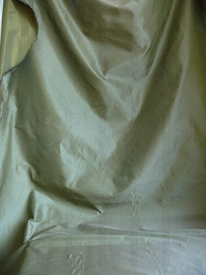 100% Silk Jacquard Dashed Square Texture "empire"aqua Blue Green Gold Mini Plaid