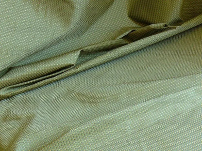 100% Silk Jacquard Dashed Square Texture "empire"aqua Blue Green Gold Mini Plaid