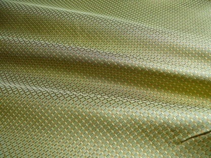 100% Silk Jacquard Dashed Square Texture "arcadia" Green Plaid