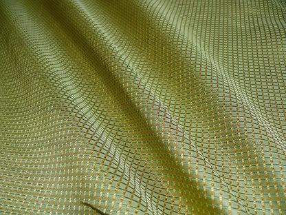 100% Silk Jacquard Dashed Square Texture "arcadia" Green Plaid