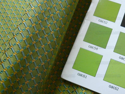 100% Silk Jacquard Dashed Square Texture "emerald" Green Plaid