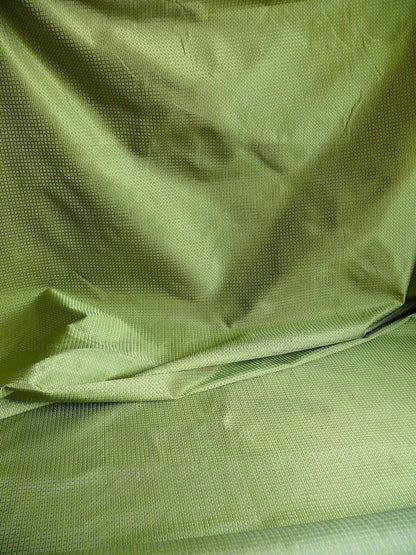 100% Silk Jacquard Dashed Square Texture "emerald" Green Plaid
