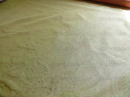 by yard Levant 100% Silk Fine Line Damask Lampas Paisley "sprig" Pink Large Medallion Reversible