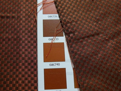 High End 100% Silk Mini Check  "zinnia" Red Brown Heavy! MSRP USD275/Y