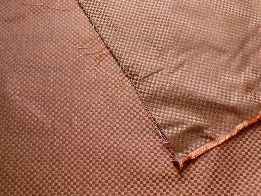 High End 100% Silk Mini Check  "zinnia" Red Brown Heavy! MSRP USD275/Y