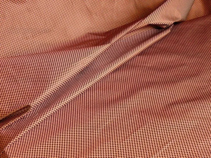 High End 100% Silk Mini Check  "zinnia" Red Brown Heavy! MSRP USD275/Y